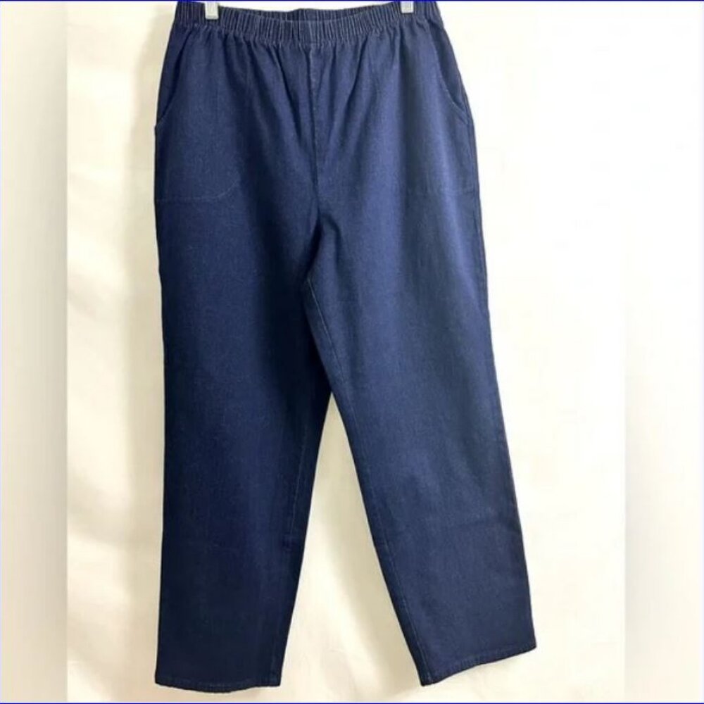 DENIM&CO "How Timeless"  2-Pocket Pull-On Straight Leg Jeans - Size Large - Picture 8 of 11